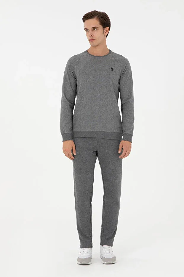 Мужские свитшот с длинным рукавом U.S. Polo Assn., Anthracite Melange — фото 4