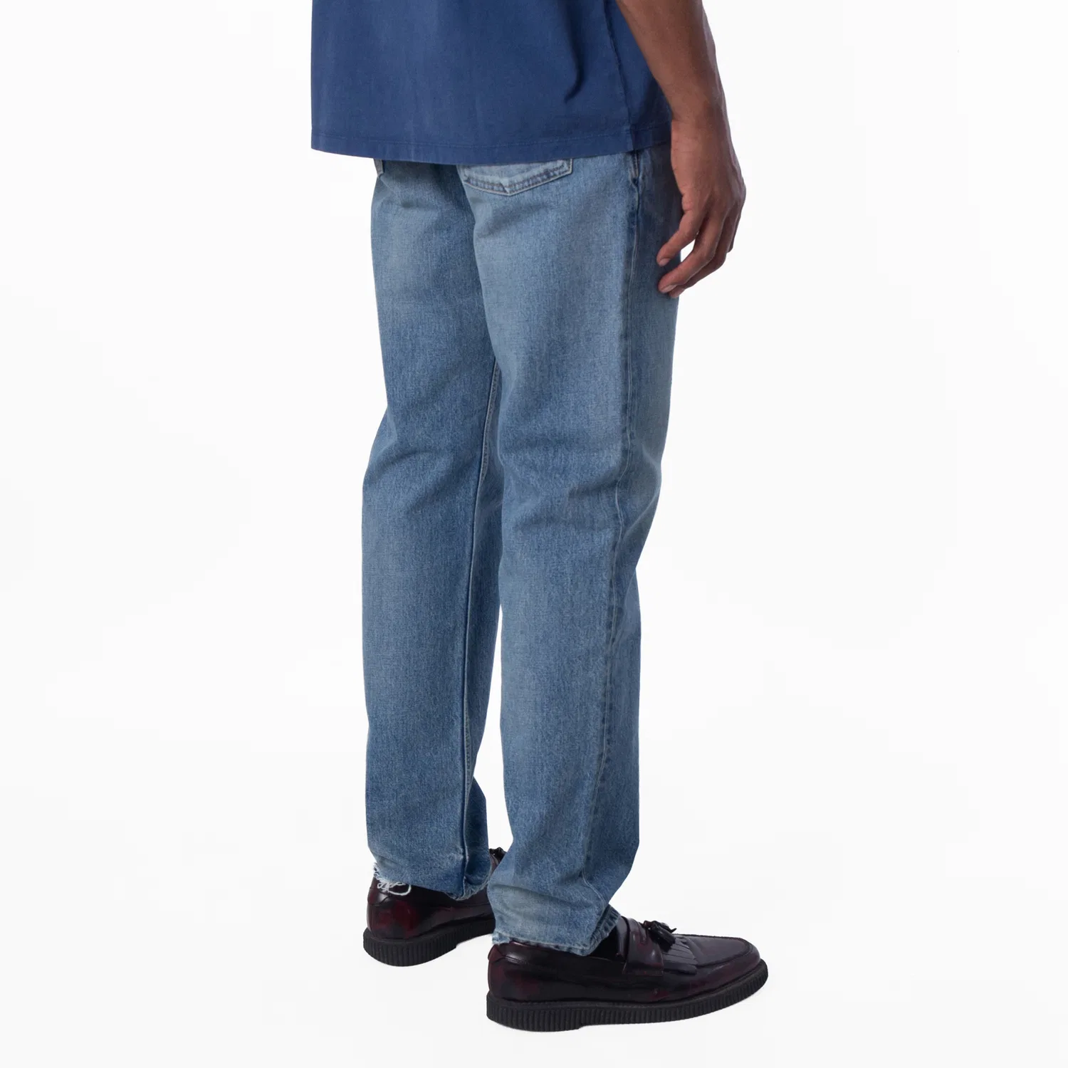 Джинсы прямого кроя Relax Straight-Leg Denim Jeans Saint Laurent, Charlotte Blue — фото 3