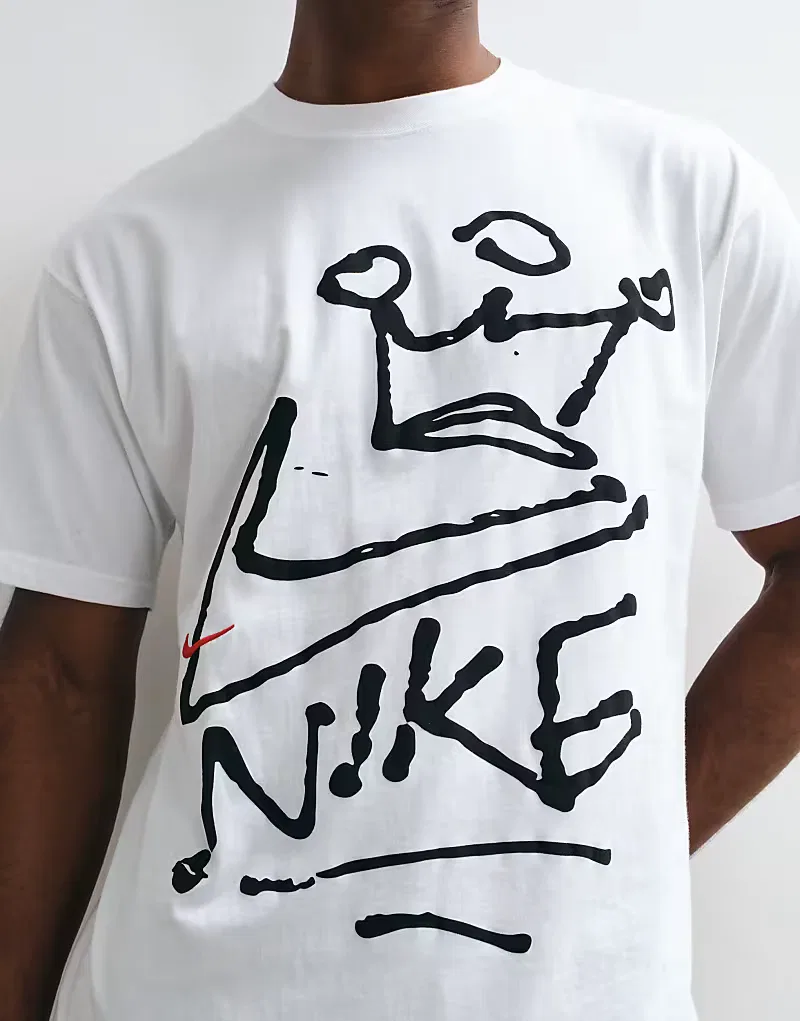 Футболка Nike Quickstrike с графическим принтом, бело-черная — фото 4