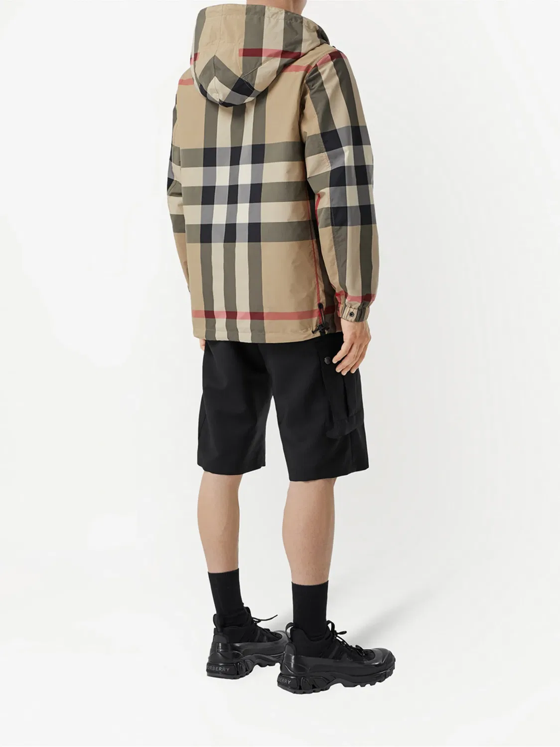 Реверсивная куртка с капюшоном в клетку Burberry, архивный бежевый — фото 3