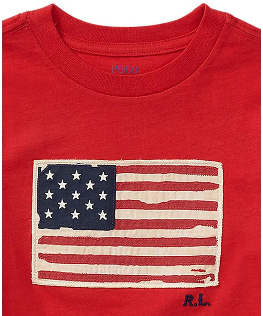 Футболка из хлопка с флагом США Polo Ralph Lauren, Rl 2000 Red — фото 3