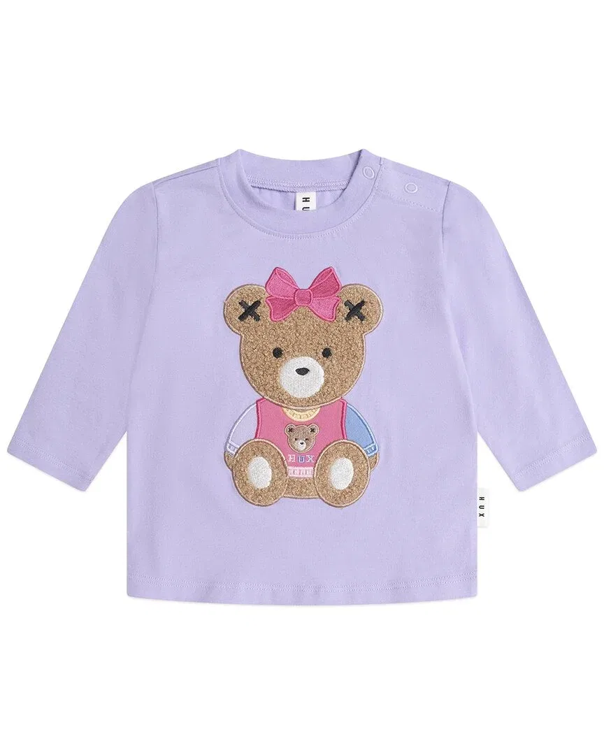 Детская футболка с длинным рукавом с вышивкой Varsity Huxette Huxbaby, фиолетовый Rose