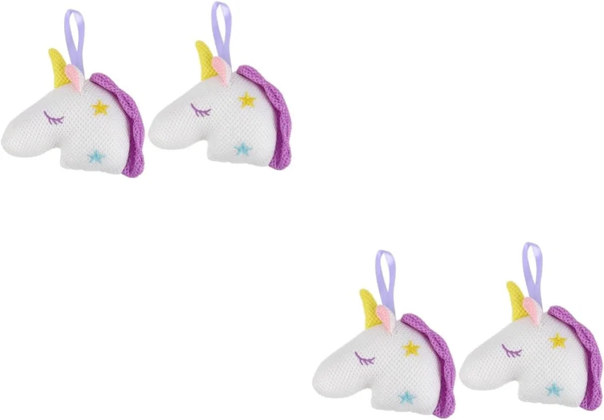 Мочалка для душа Unicorn Bath Sponge, FRCOLOR, набор 4 шт, 16x10x5 см, мультиколор
