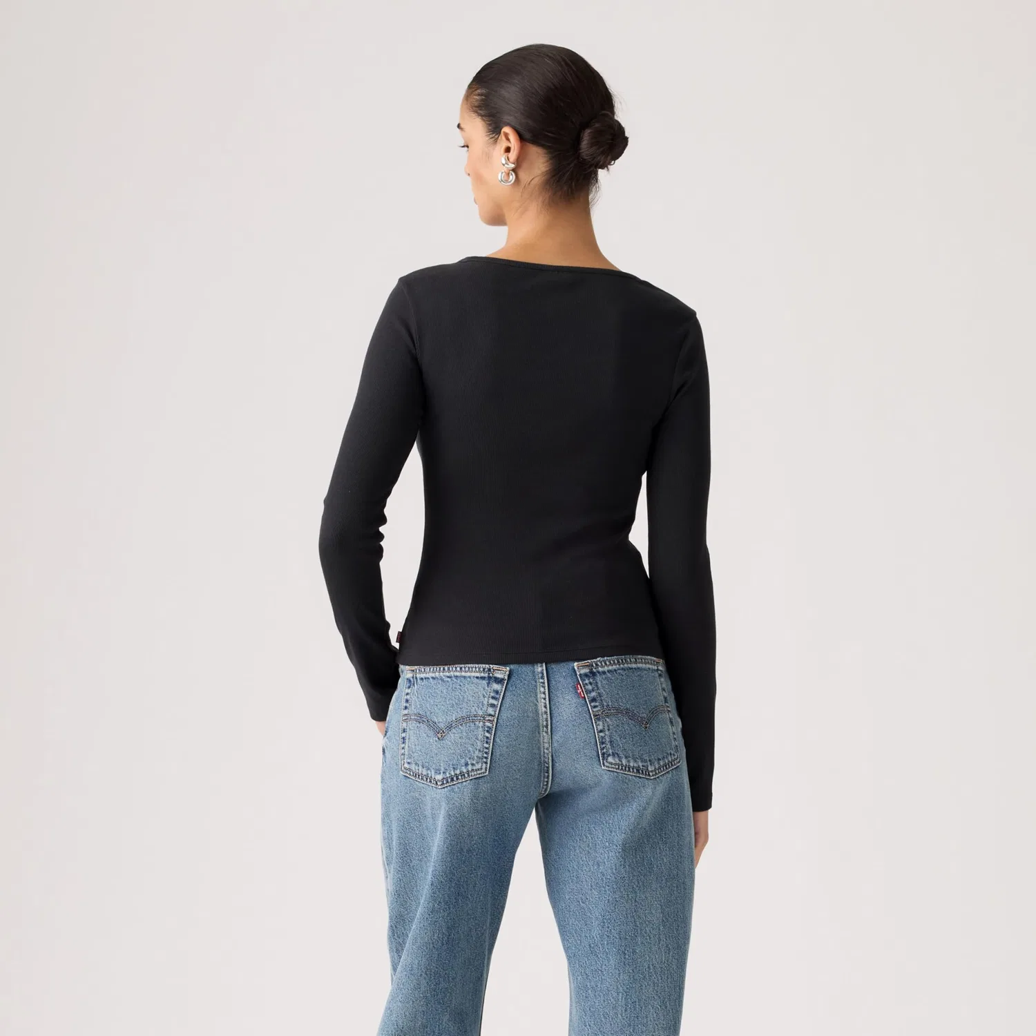 Женская футболка с длинным рукавом Essential Rib Slim Levi's, 2-Charcoal Night — фото 3