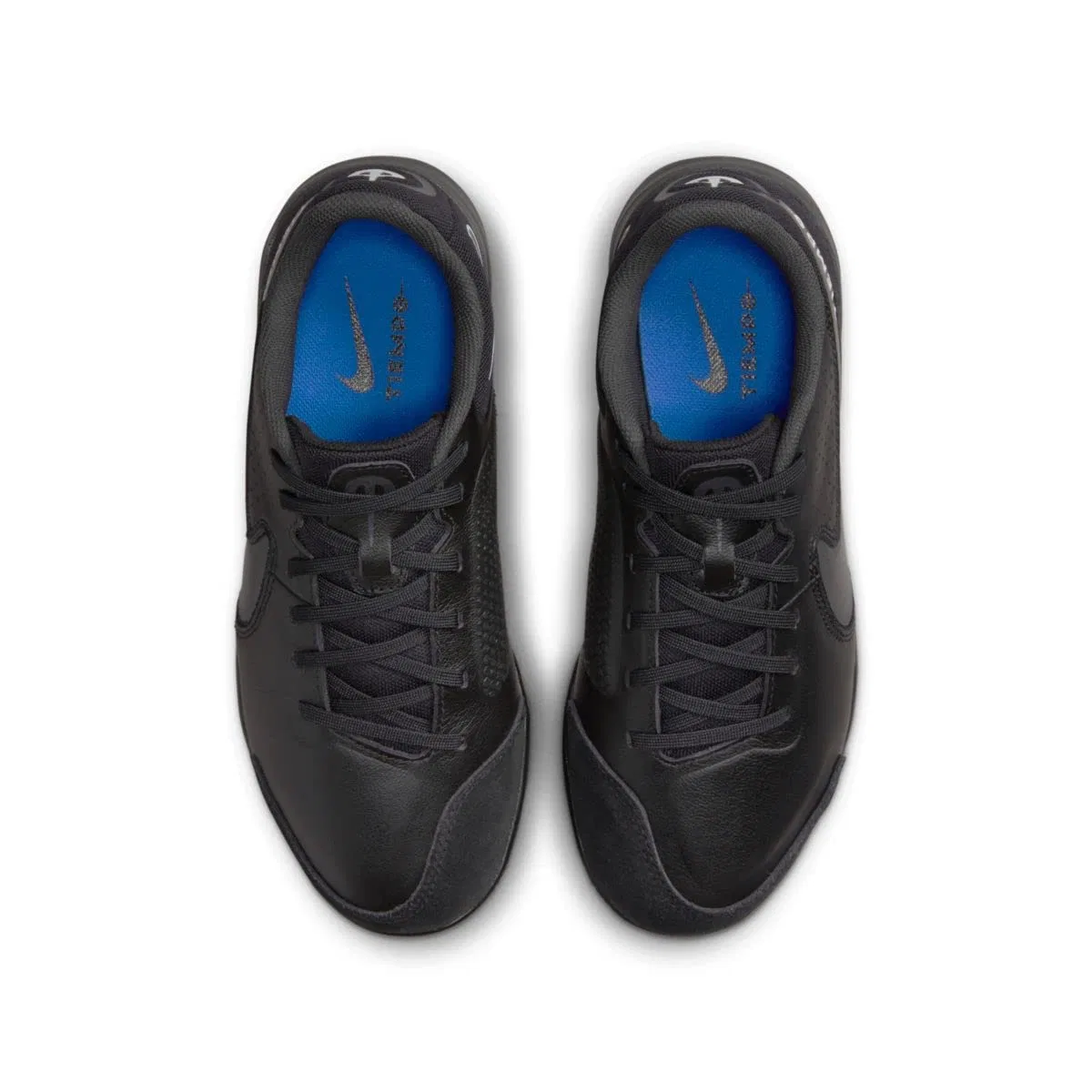 Детские футбольные бутсы для мальчиков с длинным рукавом Jr. Tiempo Legend 9 Academy IC NIKE, Black Dk Smoke Grey Summit Whi — фото 4