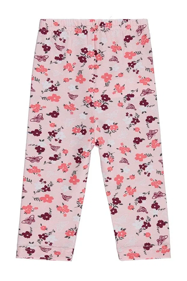 Детские леггинсы для девочек с принтом Butterfly Flower Printed Civil Baby, Powder — фото 2