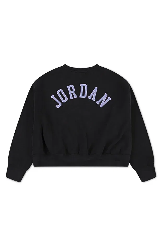 Детская толстовка для девочек с принтом Jordan JDG Blue Jeans & Bling FLC CRE, Nike, 023 — фото 2