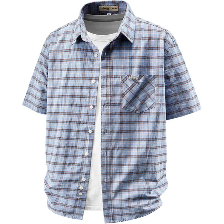 Детская рубашка с клетчатым принтом Jeep, Blue Red Plaid