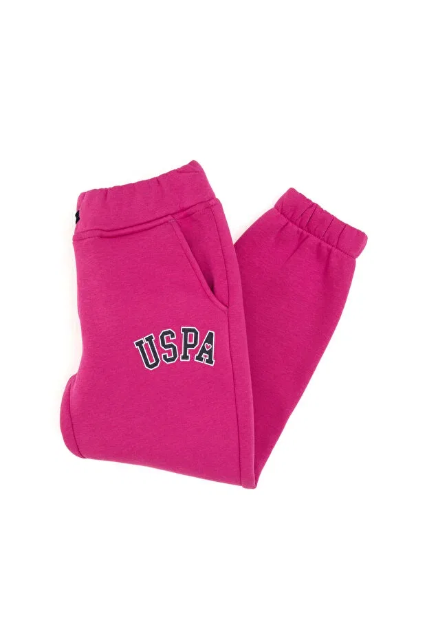 Детские спортивные штаны для девочек с длинным рубчиком U.S. Polo Assn., Pink — фото 3