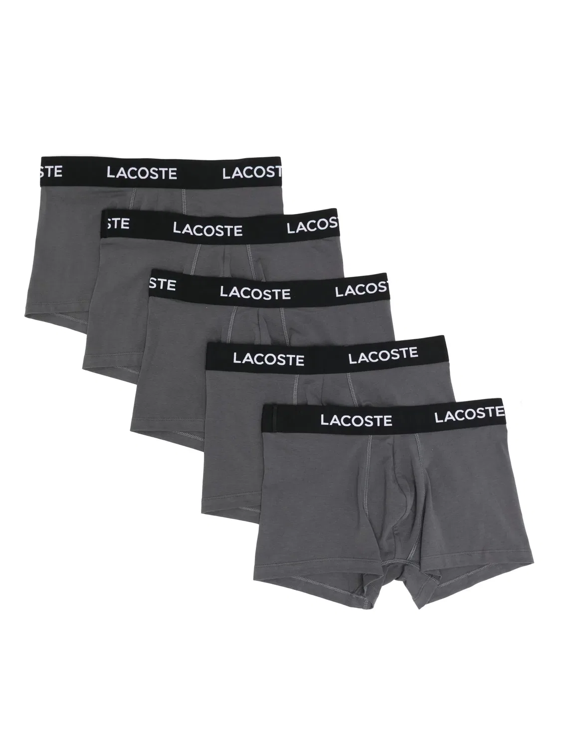 5-Pack Трусы из Стретчевого Хлопка в Темно-сером Цвете Lacoste, темно-серый