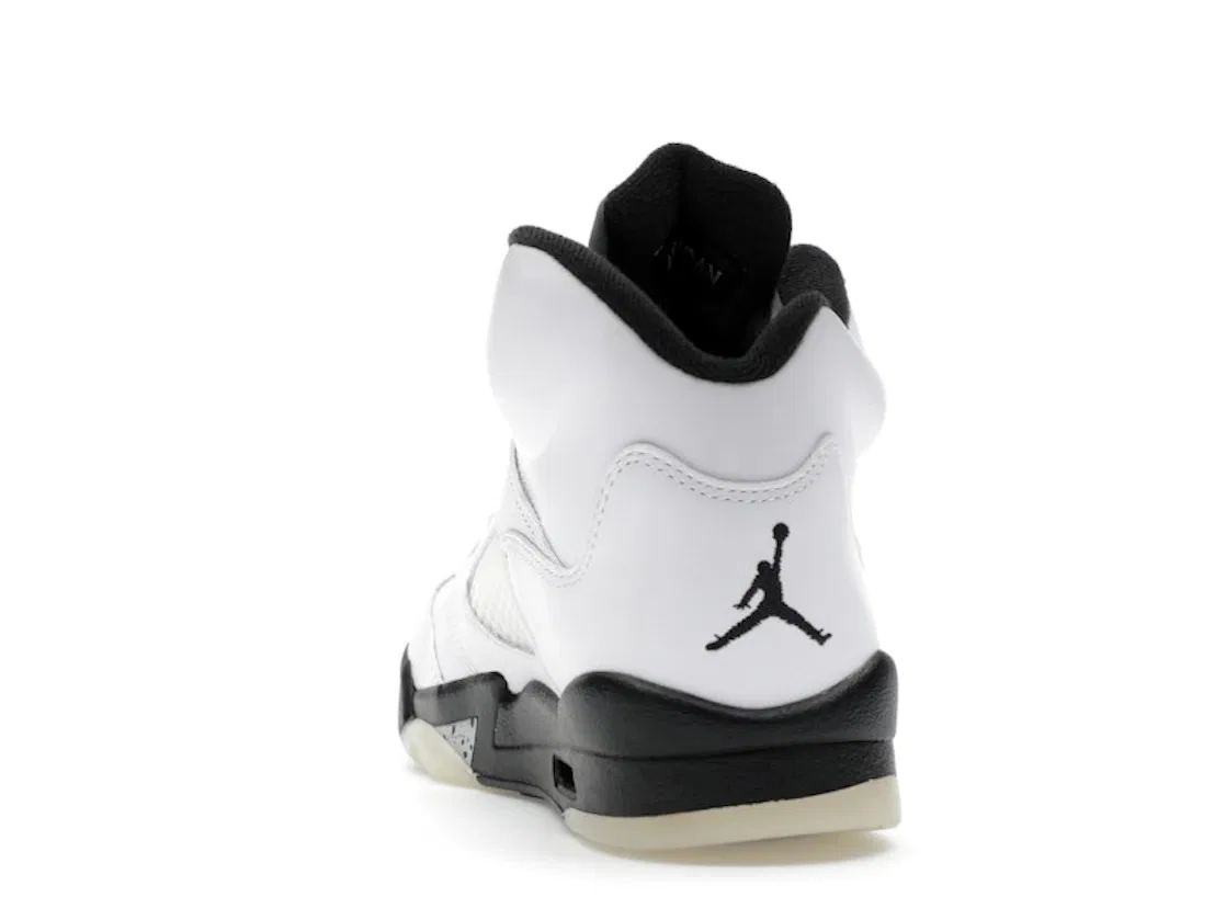Детские кроссовки с высоким голенищем Jordan 5 Retro Reverse Metallic Jordan, White/Black/Sail/Metallic Silver — фото 4