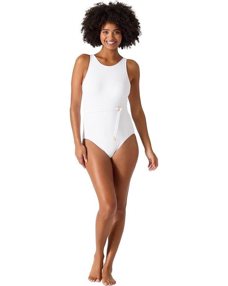 

Купальник Tommy Bahama Cable Beach High Neck One-Piece, белый