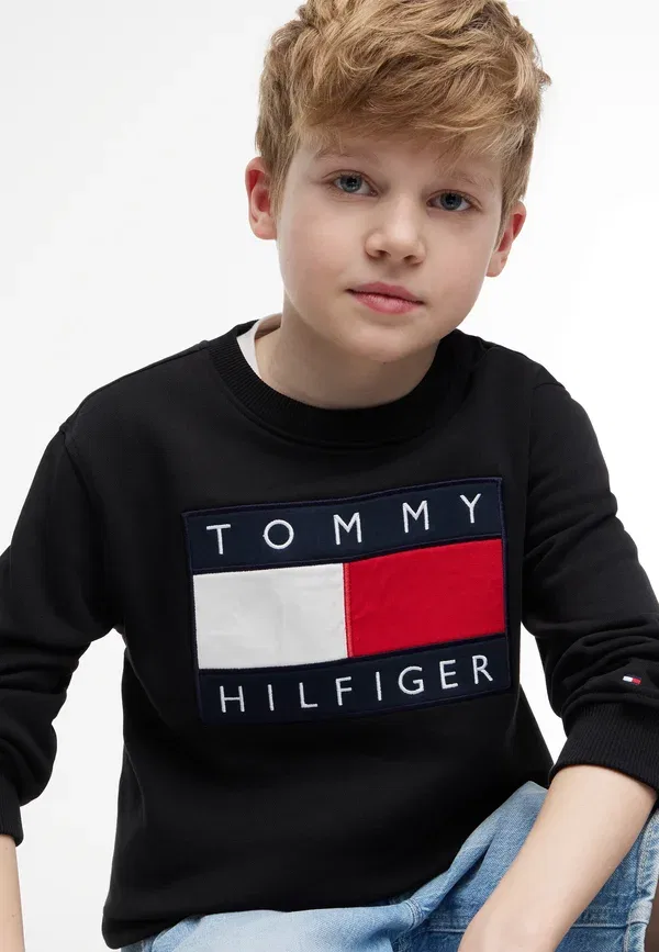 Свитшот с принтом Tommy Hilfiger, черный — фото 4