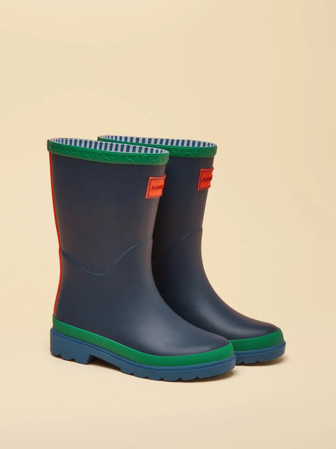 Резиновые сапоги Joules Kids' Colourblock Wellies, сине-зеленые
