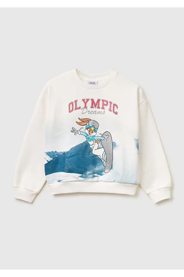Детские свитшот для девочек с принтом Looney Tunes United Colors Of Benetton, Colored