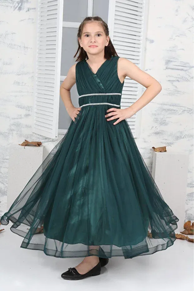 Детское платье для девочек без рукавов Design Jannock, Emerald Green