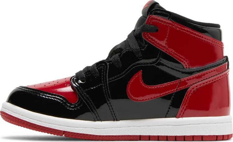 Кроссовки Air Jordan 1 Retro High OG TD Patent Bred, красный — фото 3