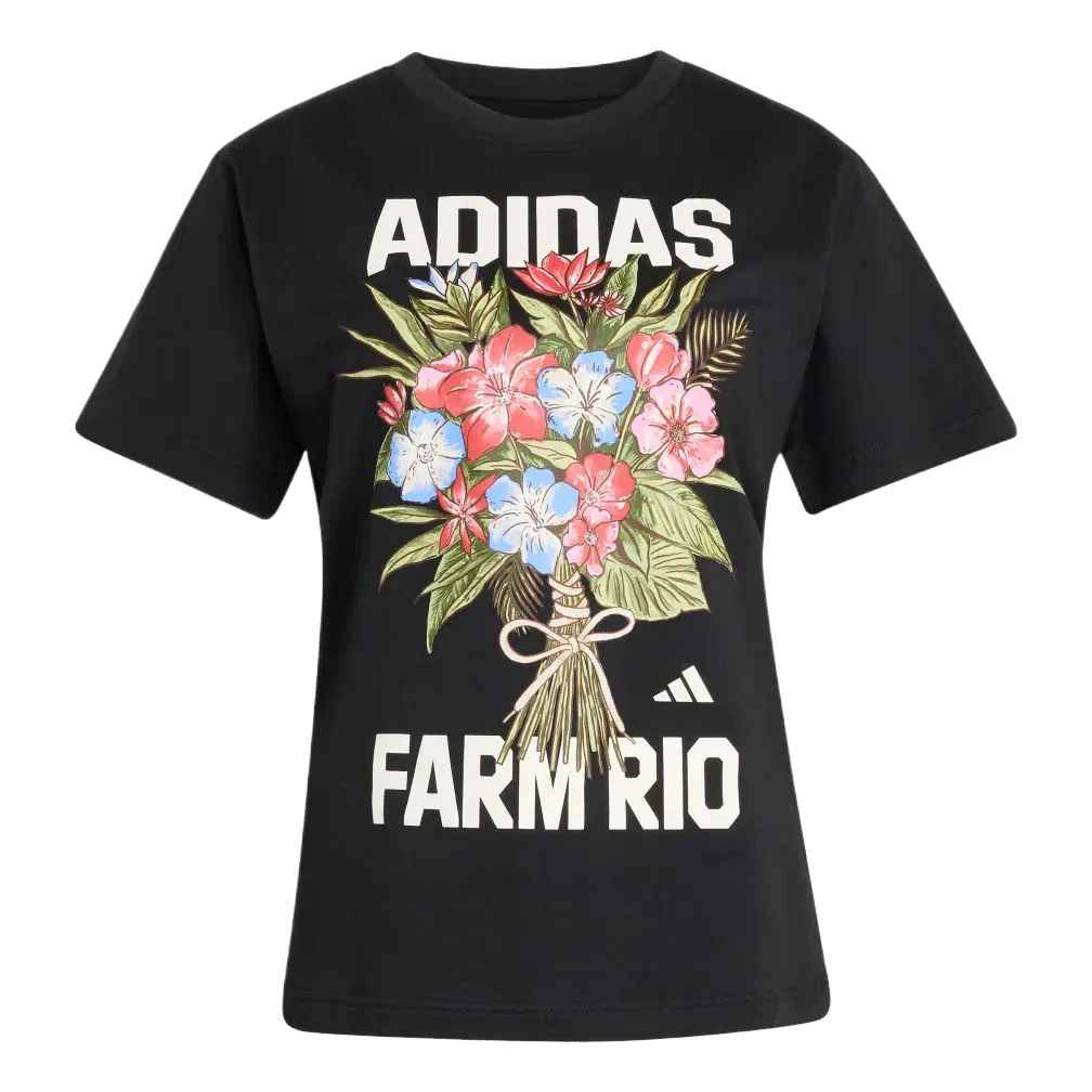 Женская футболка с принтом Adidas x FARM Rio Graphic T-Shirt, черный