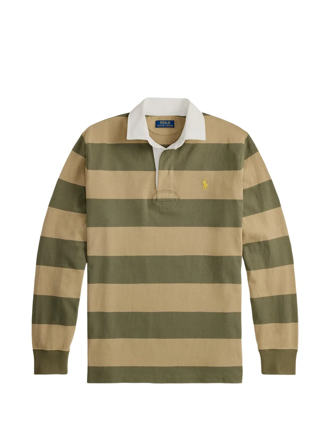 Хлопковая рубашка-поло в зеленую полоску Polo Ralph Lauren, зеленый