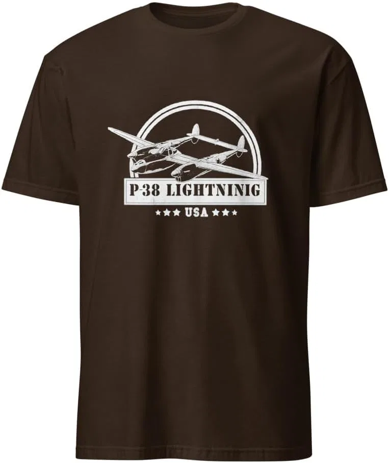 Мужская футболка с P-38 Lightning 64000, Dark Chocolate