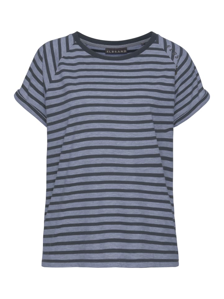 

Рубашка с короткими рукавами в серую и темно-синюю полоску ELBSAND