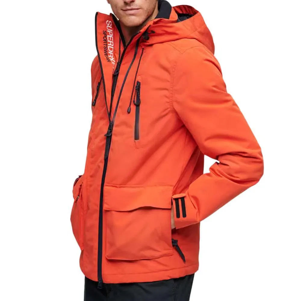 Мужской ветрозащитный плащ с капюшоном Superdry, Orange Fluorescent Flame Orange — фото 3