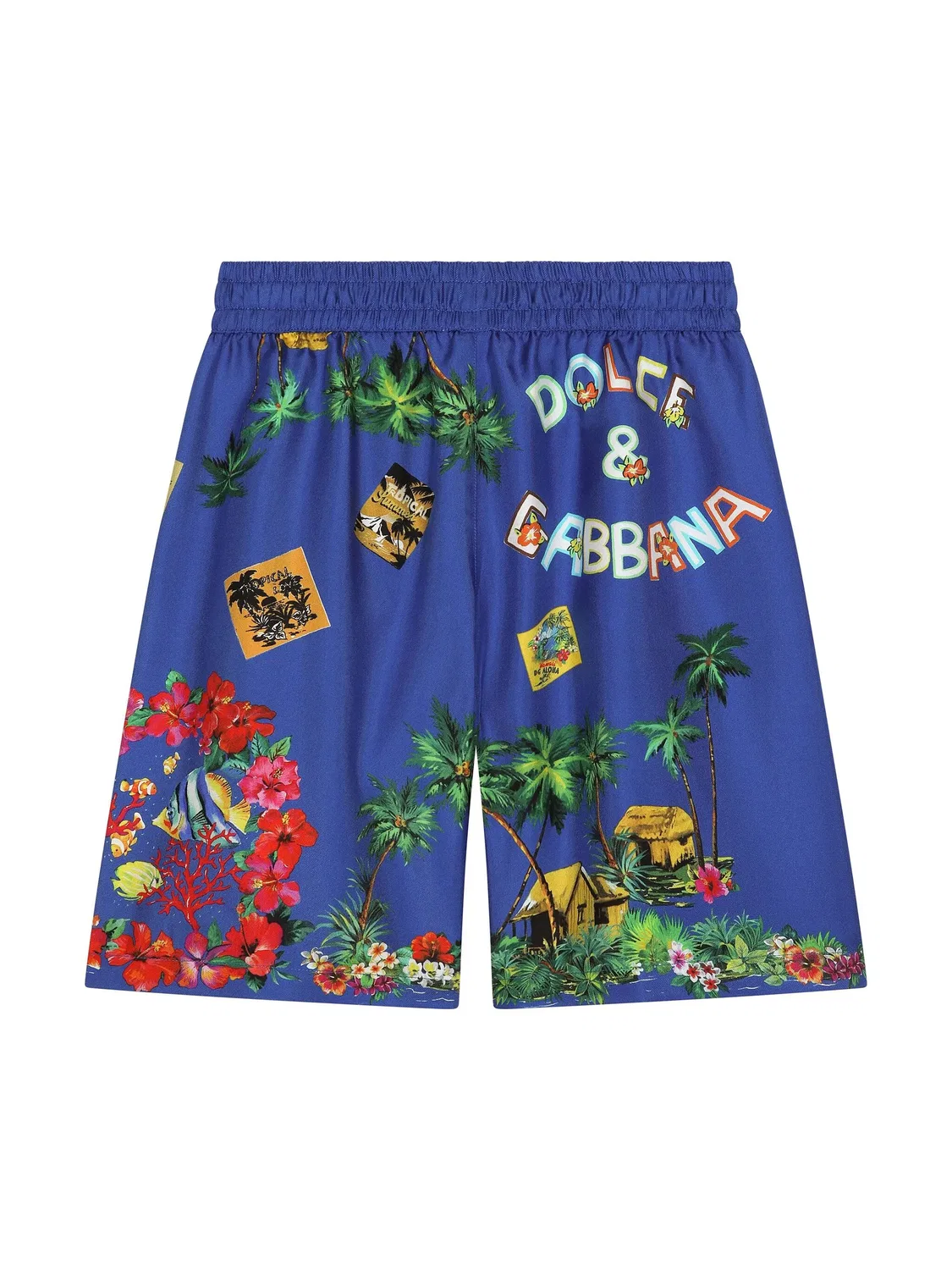 Бермуды с графическим принтом Dolce & Gabbana, синий — фото 2