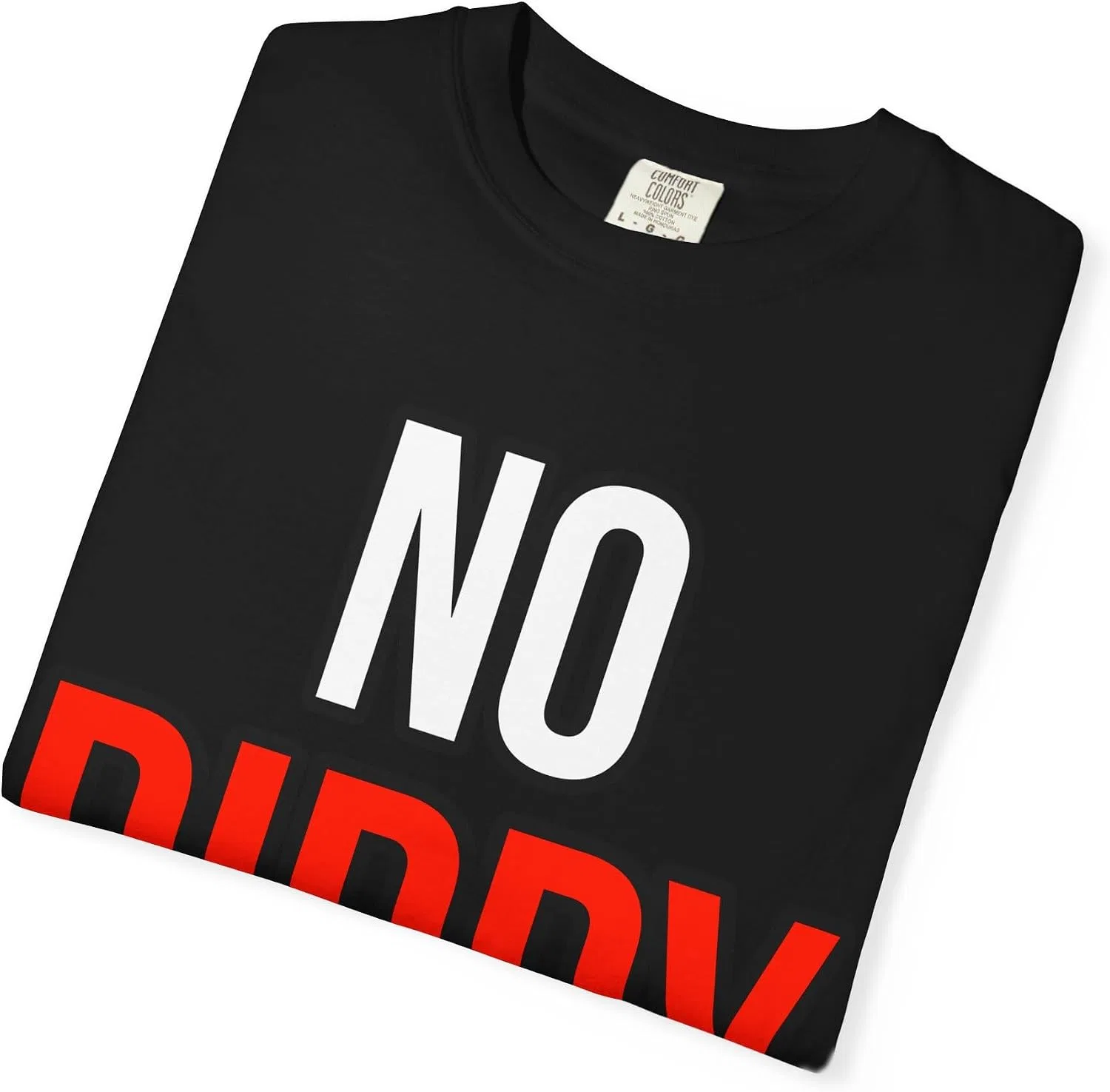 Футболка с принтом No Diddy Comfort Colors, Black — фото 3