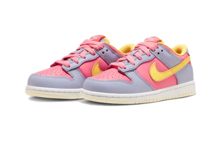 Детские кроссовки для скейтбординга с низким верхом Nike Dunk Low PS, Серый/Розовый — фото 4