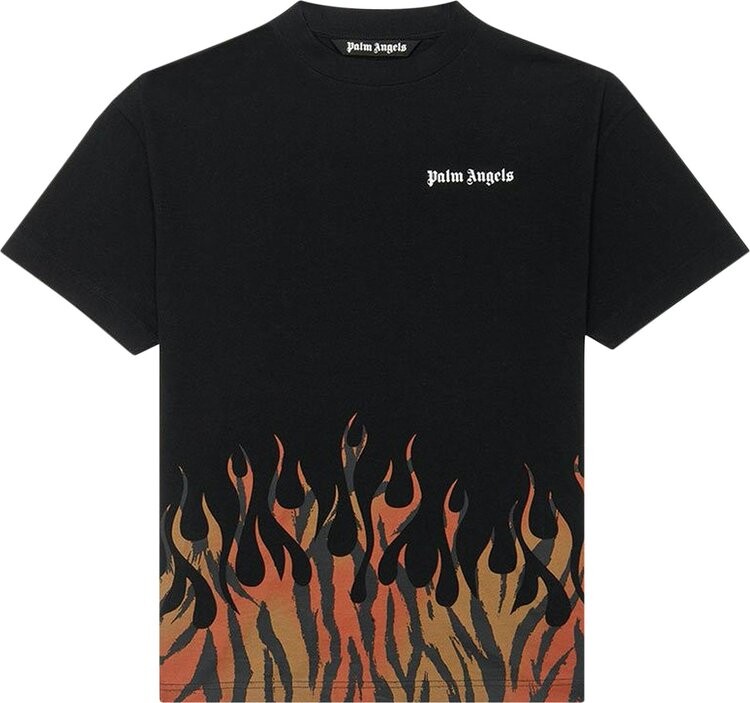 

Футболка Palm Angels Tiger Flames Tee 'Black/Orange', черный