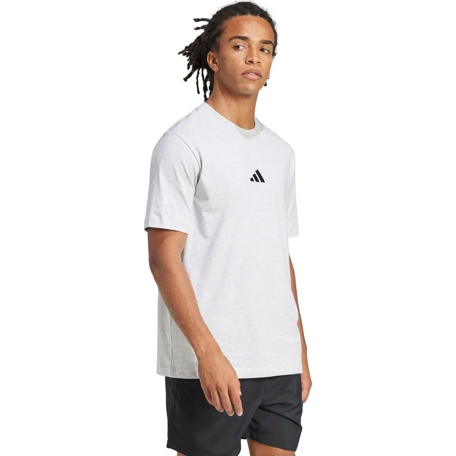 Футболка с длинным рукавом Essentials Small Logo Single Jersey adidas, Серый — фото 3