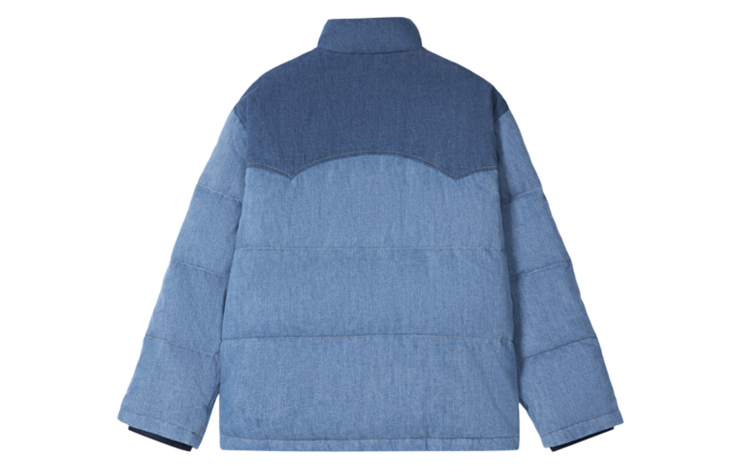 Levis Пуховая куртка унисекс, синие, с воротником-стойкой, средней жесткости — фото 3
