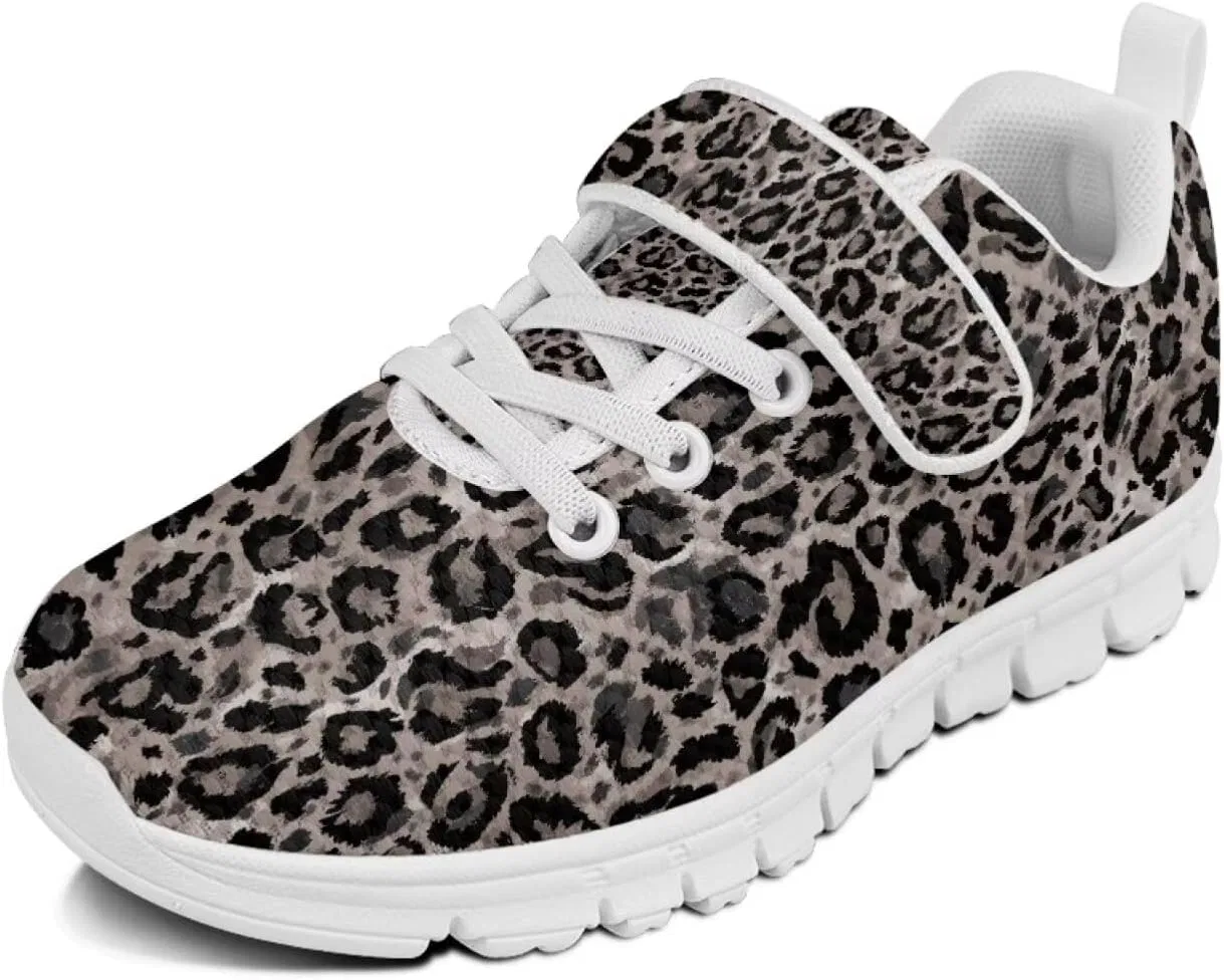 Детские кроссовки с принтом коровы Howilath, Brown Cheetah Print