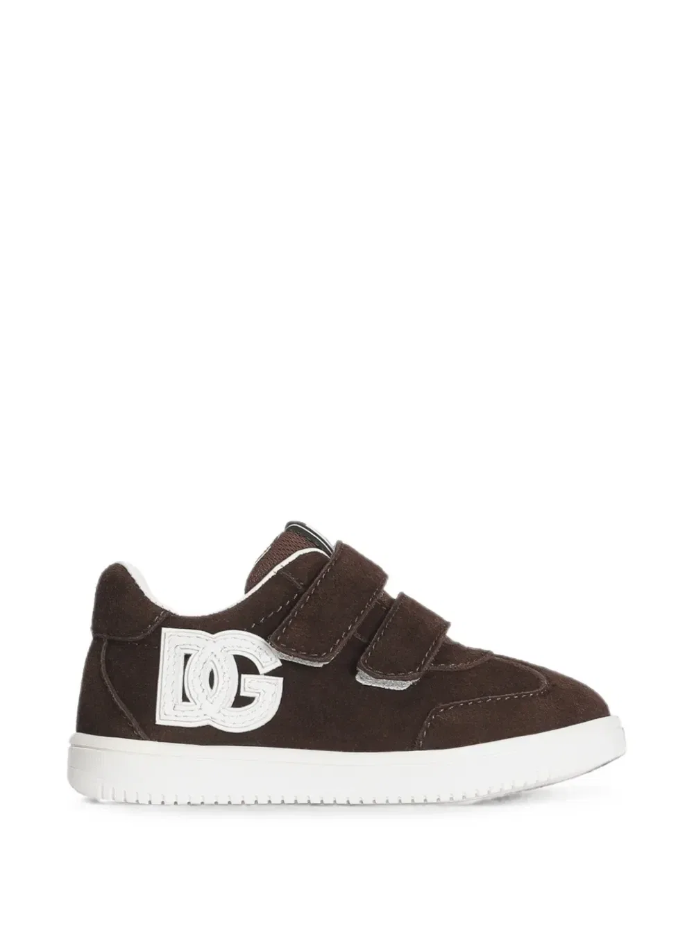 Кроссовки DG Original из вельветовой ткани Dolce & Gabbana Kids, коричневый