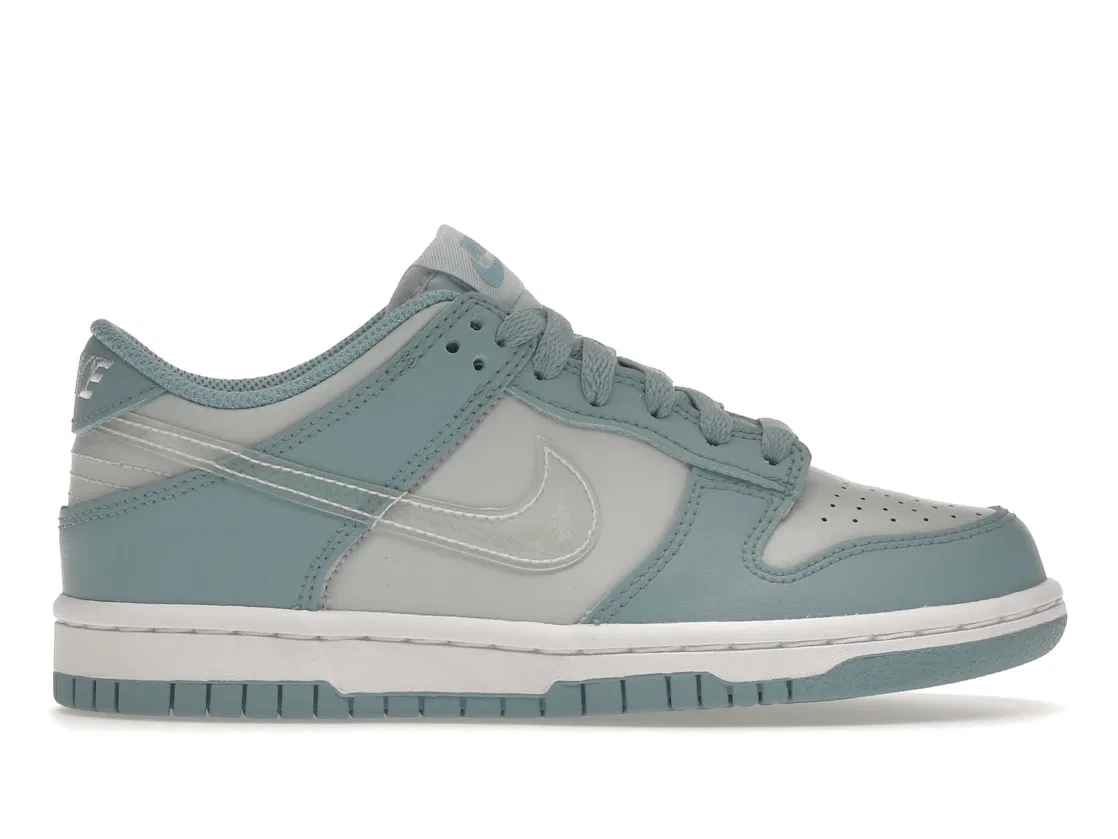 Детские кроссовки с принтом Nike Dunk Low Nike, Aura/Worn Blue/White/Clear
