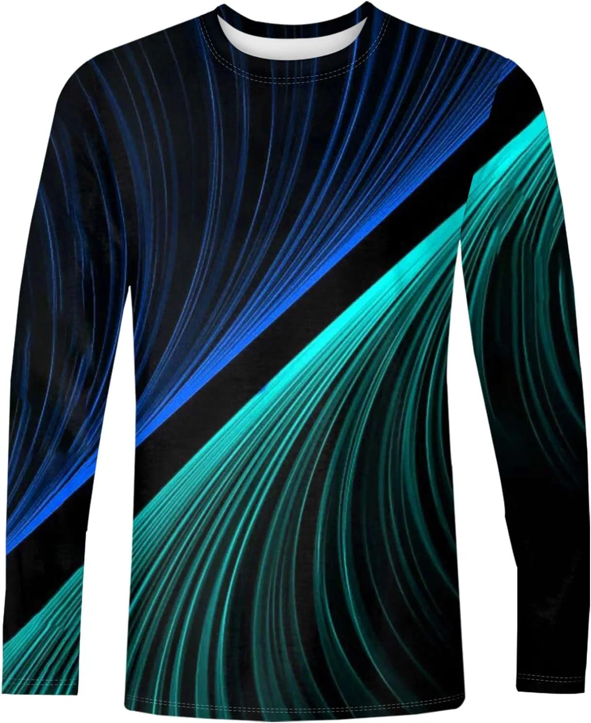 Мужская футболка с длинным рукавом Crew Neck, Cyan — фото 2