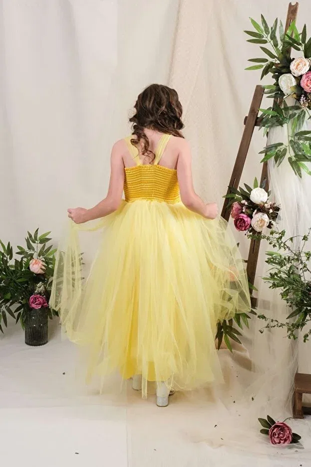 Детское платье для девочек хлопковое Kt Pera Baby, Yellow — фото 3