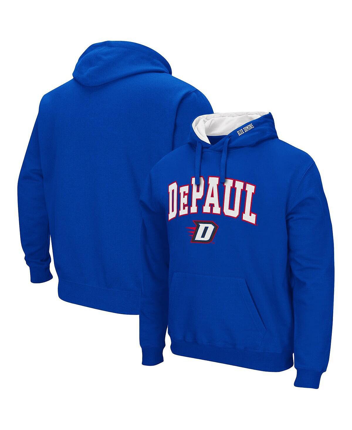 

Мужская толстовка с капюшоном royal depaul blue demons arch и логотипом Colosseum