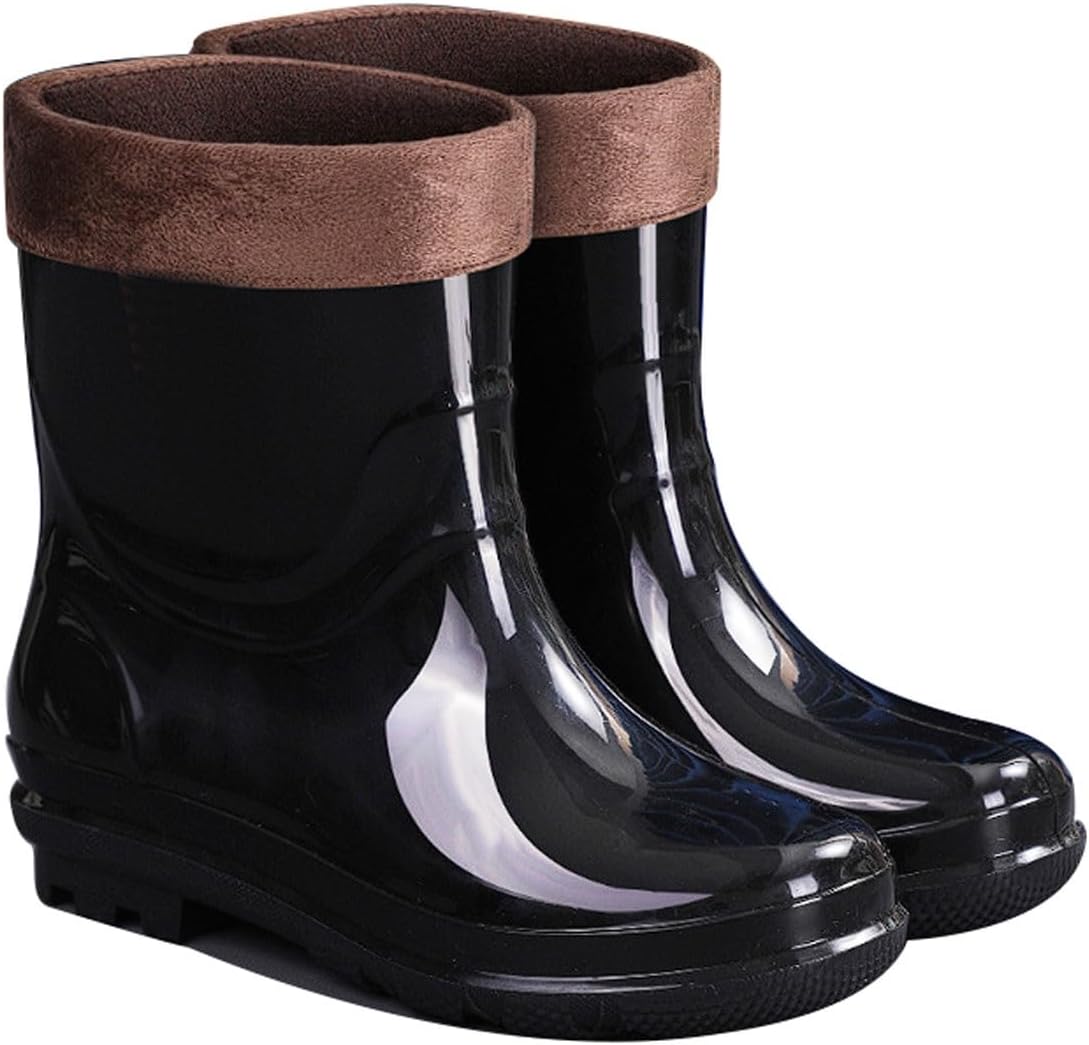 

Мужские водонепроницаемые резиновые сапоги, высокий/средний/низкий верх, зимние с флисовой подкладкой, нескользящие, для улицы с съемным утеплителем Qiangan, 21cm (Type 2)