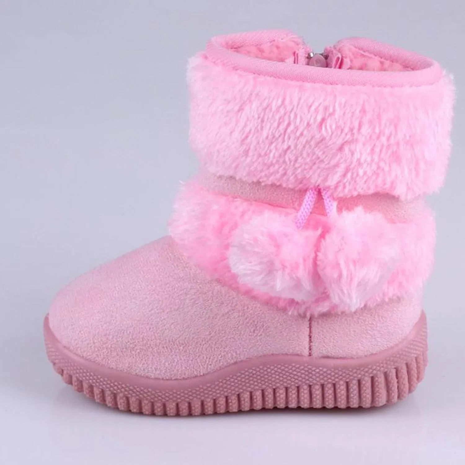 Детские ботинки на шнуровке с боковой молнией для девочек HBDHEJL, Pink — фото 3