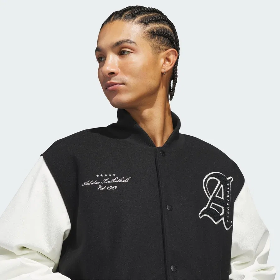 Ветровка баскетбольная Originals Basketball Jacket adidas, Черный — фото 4