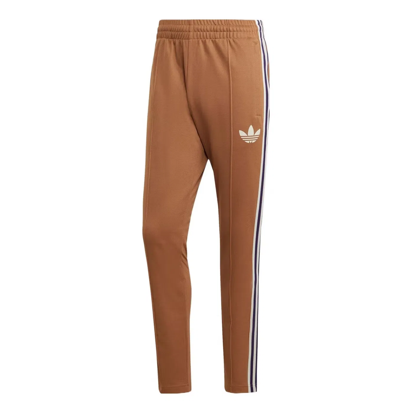 Брюки прямые с боковыми полосками Adidas, коричневый