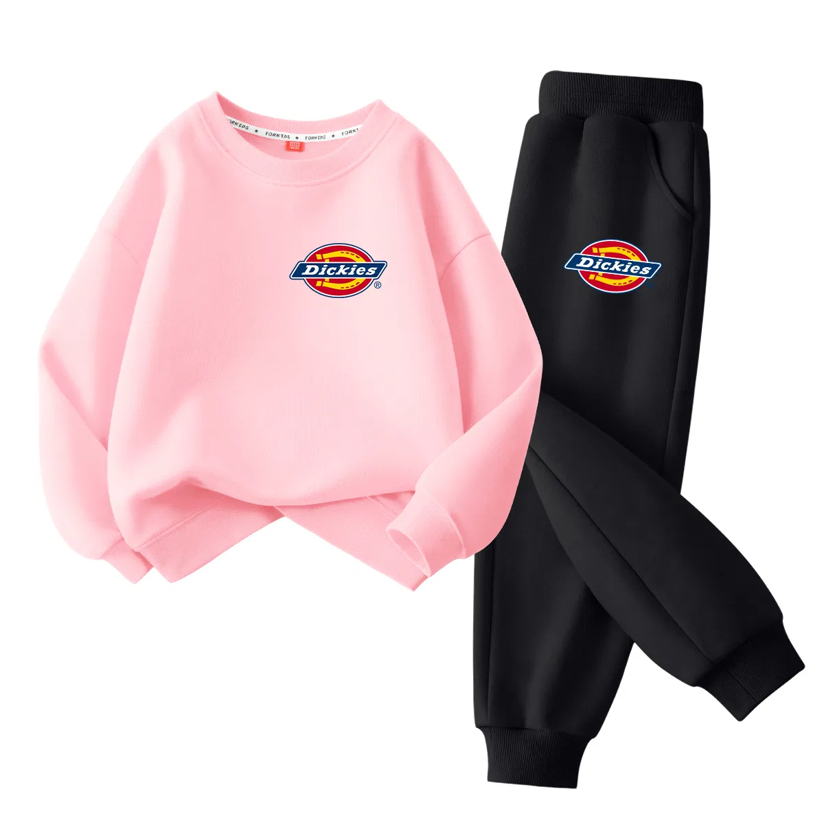 Детский комплект из футера с принтом Dickies, Pink/Black