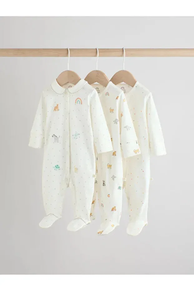 Детский комбинезон-спальный мешок с принтом Rainbow/Teddy Bear Next Baby, White