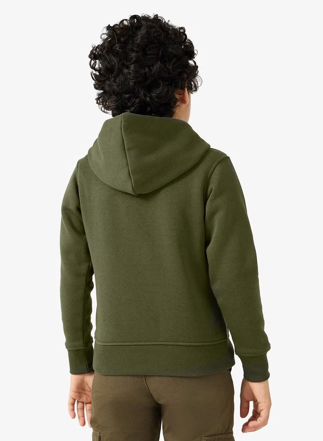 Худи детское с капюшоном jjmako Jack & Jones Junior, зеленый — фото 2