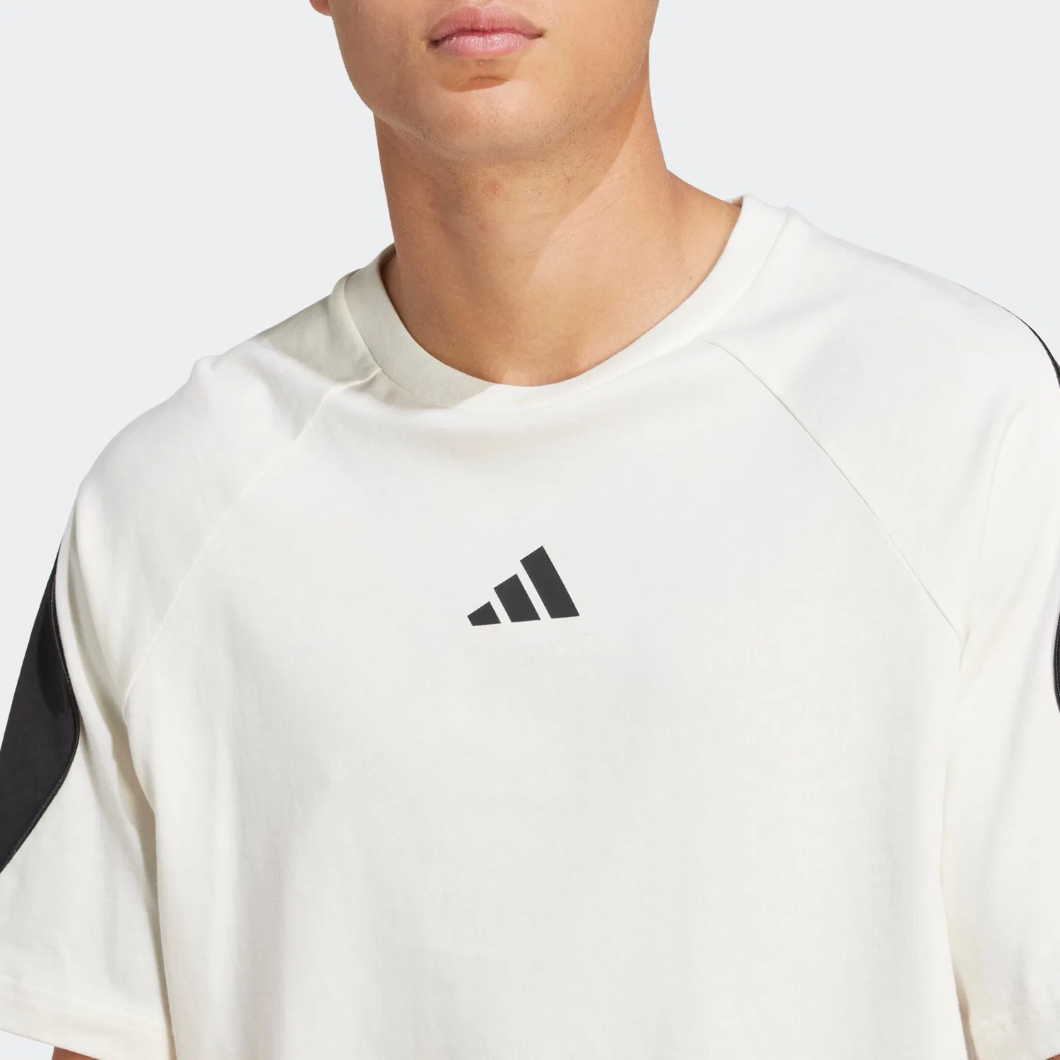 Детская футболка с принтом 3-Bar Logo Adidas Sportswear, Off White/Black — фото 4