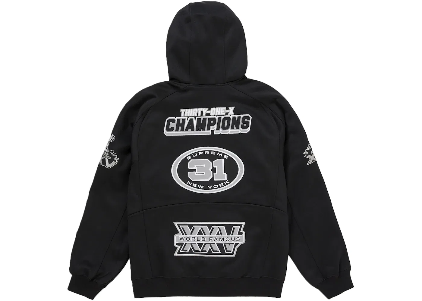 Мужская худи на молнии с длинным рукавом Supreme Football Zip Up Hooded Sweatshirt FW25 Supreme, Black — фото 2