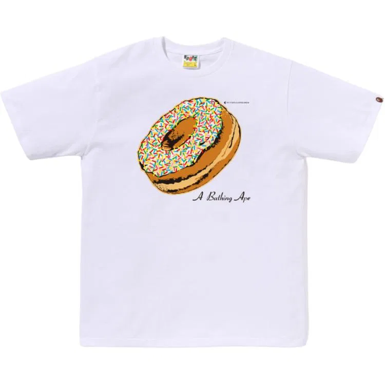 Детская футболка с круглым вырезом прямого кроя A BATHING APE, White