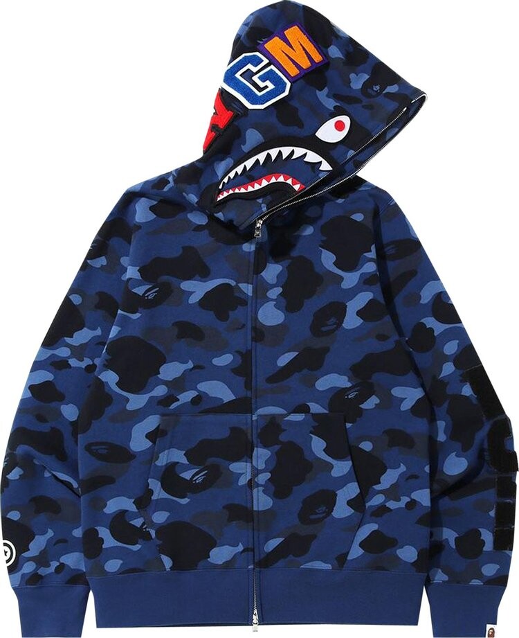

Худи BAPE Color Camo Detachable Shark Full Zip Hoodie 'Blue', синий
