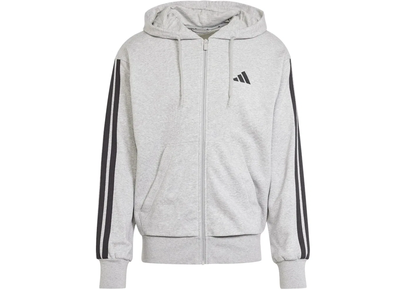Мужская худи на молнии с принтом Adidas, Medium Grey Heather/Black